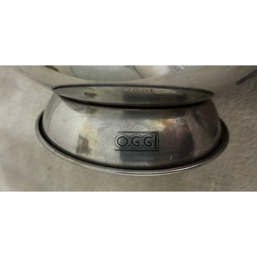 OGGI Gravy Boat Insulated Thermal Stainless Steel Hinged Lid 5x9'' 14oz‎